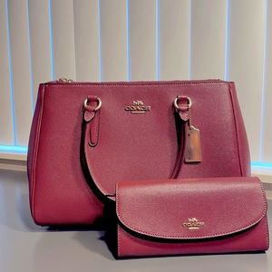 NWT Coach Purse Set Wine Red
